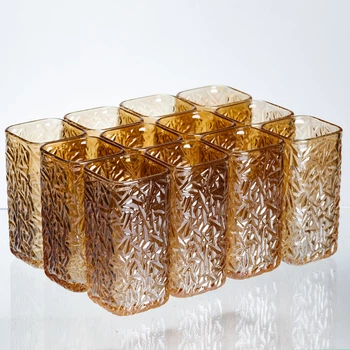 Набор стаканов для напитков Matrix Glass 12 штук по 245 мл коричневый HP-17-48