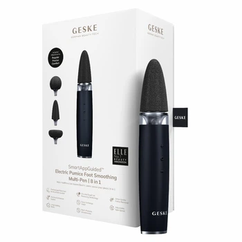 Шлифовальная пилка для стоп с дополнительными насадками GESKE Electric Pumice Foot Smoothing Multi-Pen 8в1 черная