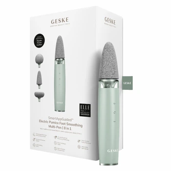 Шлифовальная пилка для стоп с дополнительными насадками GESKE Electric Pumice Foot Smoothing Multi-Pen 8в1 зеленая
