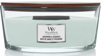 Ароматическая свеча в стекле Woodwick Ellipse Sagewood & Seagrass 453 г (1728630E)