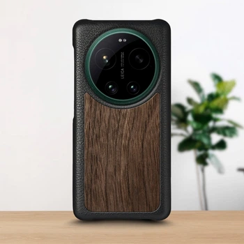 Кожаная накладка Stenk WoodBacker для Xiaomi 17 Ultra Черный (80617)