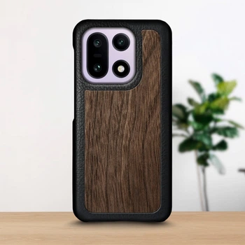 Кожаная накладка Stenk WoodBacker для OnePlus 15 Черный (80608)