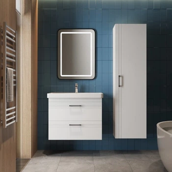 Пенал Devit Urbanis 454170W універсальний 170 см з чорними ручками, білий