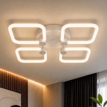 Пристальная LED люстра VALESO G 2589/4 WT 56W,3000K-6500K, Пульт: 2.4G с затемнением