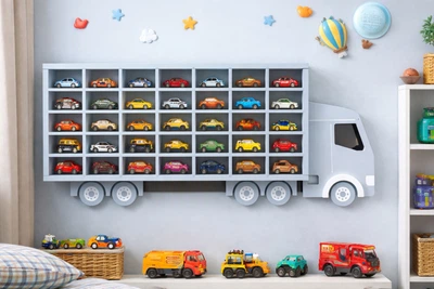 Поличка Вантажівка сіра для 35 Hot Wheels (hw35-m-grey)