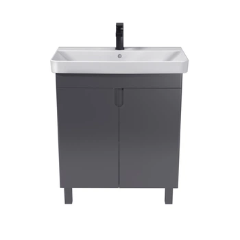 Тумба універсальна МОЙДОДИР SIMPLE GRAPHITE 70-U з умивальником RIVER 70 графітова