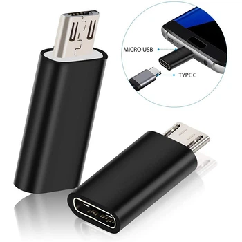 Перехідник, з'єднувач Micro USB — Type C (Тато — Мама)