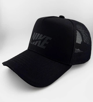 Бейсболка Тракер NIKE із Cіткою, Чорна, Катон, Ручна Робота (Україна) розмір L/XL (59-60 см)