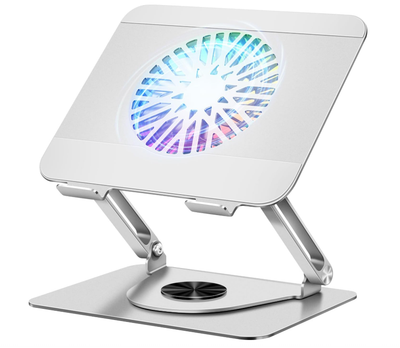 Охлаждающая подставка для ноутбука ICARE с RGB подсветкой и кулером, 360° вращение, до 16", алюминиевая подставка для ноутбука