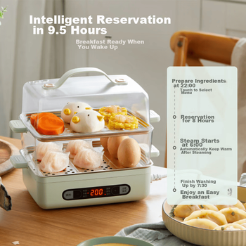 Электронная пароварка Bear Egg Cooker, Steamer, Smart Electric Steamer для небольших групп из 2-3 человек с автоматическим отключением, многофункциональное устройство для приготовления яиц на завтрак дома ZDQ-B06N3
