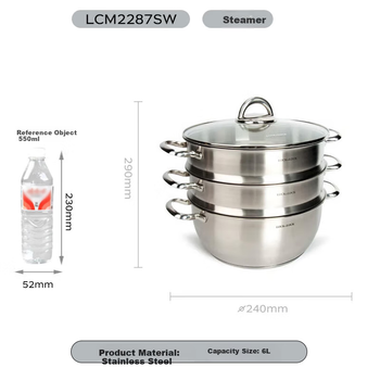 Пароварка LOCK&LOCK з нержавіючої сталі, 28 см, тришарова