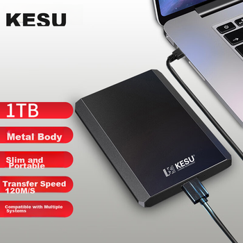 Внешний жесткий диск KESU 1 ТБ, USB 3.0, большая емкость, механическое хранилище данных для ноутбука и смартфона, 2,5-дюймовый, для семейного использования и офиса.