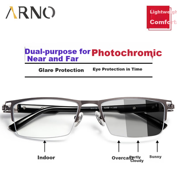 Очки для чтения ARNO FOCUS ON YOUR EYES для мужчин, бифокальные, немецкого производства, с автоматическим зумом и изменением цвета, для коррекции пресбиопии, модель A1050B, угол обзора 200 градусов.