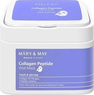 Zestaw maseczek w płachcie Mary&May Collagen Peptide Vital nawilżających 30 szt (8809670681517)