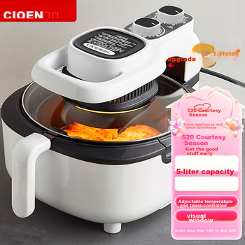 Фритюрница Liven Air Fryer, электрическая фритюрница большой емкости 5 л, духовка-фритюрница, сковорода без масла, устройство для приготовления картофеля фри KZ-J5000A