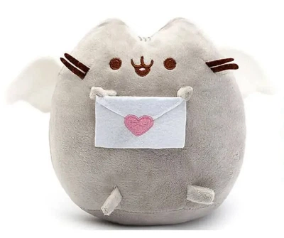 Мягкая игрушка Pusheen The Cat With A Letter Кот с Листом в Лапках 15см Серый