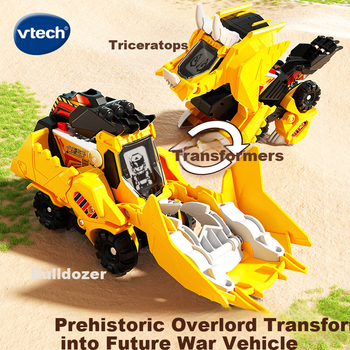 Детская игрушка VTech: трансформирующийся динозавр-хранитель Трицератопс, строительная техника, для детей 3-8 лет, подарок на праздник для мальчиков.