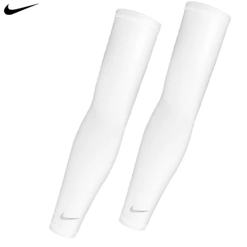 Нарукавники NIKE NRS66107 солнцезащитные для велоспорта/бега, белые