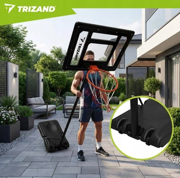 Баскетбольный щит с кольцом на стойке, регулировка высоты Trizand 259 см