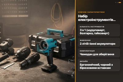 Набор электроинструментов MLD 3в1 шуруповерт болгарка гайковерт 2 аккумулятора чемодан