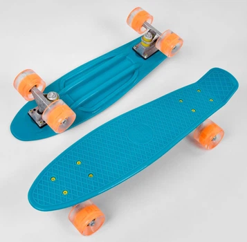 Скейт Пенни борд 3131 (8) Best Board, БИРЮЗОВЫЙ, доска = 55см, колеса PU со светом, диаметр 6 см