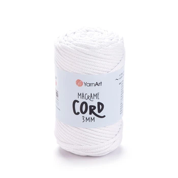 Шнур плетений YarnArt macrame cord 3 мм для макраме білий №751