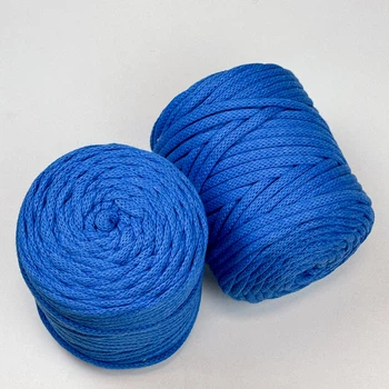 Шнур плетений YarnArt macrame cord 5 мм с сердечником для макраме небесний (№786)