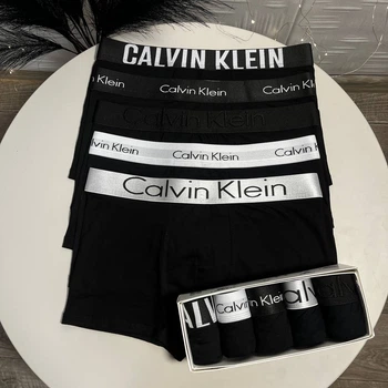 Мужские трусы боксеры Calvin Klein набор 5 шт M Черный (CKM)