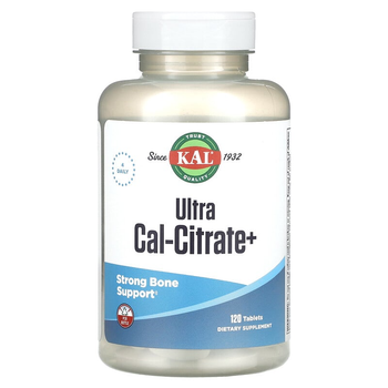 Цитрат кальцію з магнієм KAL "Ultra Cal-Citrate+" з вітамінами D3 та K2 (120 таблеток)