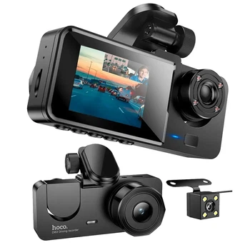 Відеореєстратор Hoco DI63, 3 камери, WiFi, 150mAh, black