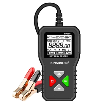 Тестер батарей KINGBOLEN BM550, 6/12/24V, 100-2000 CCA 2Ah-220Ah, анализатор аккумуляторов