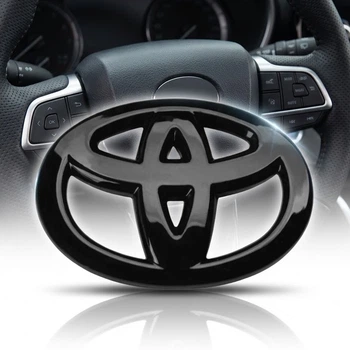 Емблема керма TOYOTA чорна 65 мм пластик (на скотчі)