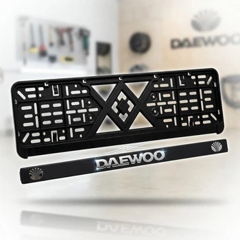 Рамка номера Daewoo клямка 3D напис Хромований / Поліпропілен гнучкий морозостійкий