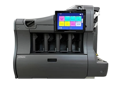 Счетный аппарат Hitachi MS-4200 — мультивалютный сортировщик купюр с проверкой подлинности и номинальным учетом Профессиональный детектор валют С автоматическим стартом подсчёта С функцией детекции подделок