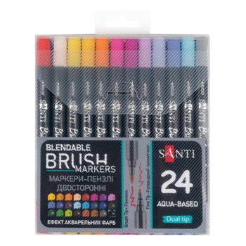 Набор акварельных маркеров Santi Brush Marker 24 шт (391056)