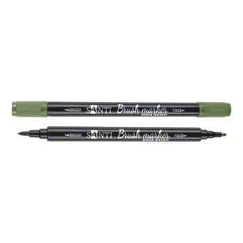 Маркер акварельный Santi Brush Marker зеленый хаки (391077)