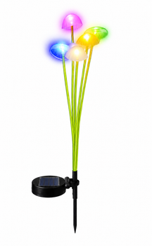Садовий світильник на сонячній батареї "Грибочки", 70 см, RGB LED / Вуличний садовий ліхтар
