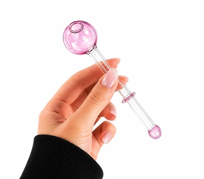 Стеклянная трубка для курения Oil Ring Pink