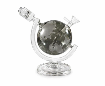 Бонг стеклянный Globe Gray с диффузором 14 мм 18 см