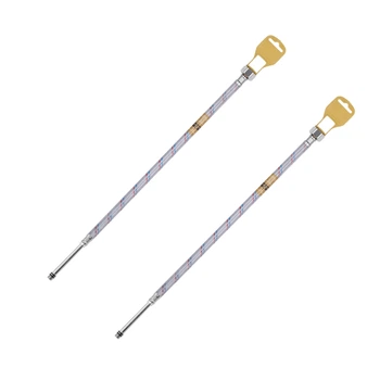 Гнучка підводка для змішувача 80 см Kroner 1/2" × М10 (довгий штуцер 85 мм), нержавіюче обплетення, нейлонове покриття (пара)