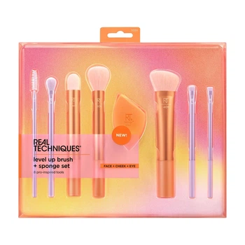 Професійний набір пензлів та спонж Real Techniques Level Up Brush + Sponge Set