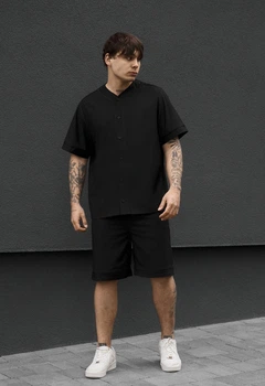 Літній комплект сорочка + шорти Staff kla black XS чорний