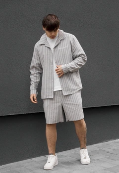 Літній комплект сорочка + шорти Staff mis light gray XS світло-сірий