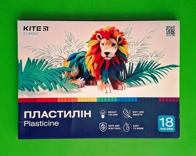 Пластилін восковий "Kite" /K-085/ 18кол., 360г. Classic