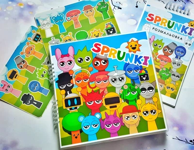 Спрунки игры на липучках sprunki альбом книжка тока бока бокс