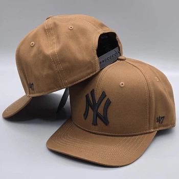 Кепка з прямим козирком снепбек snapback NY 47 New York Коричневий
