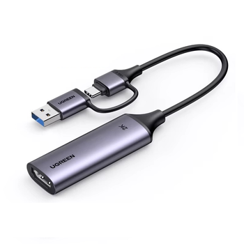 Конвертор сигнала Ugreen CM629 USB-A/Type-C to HDMI 4K 60Hz 2K 30Hz Video Capture Device