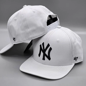 Кепка с прямым козырьком снепбек snapback NY 47 New York Белый