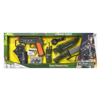 Военный игровой подарочний набор с игрушечным оружием пистолет нож с аксессуарами светловые и звуковые эффекты для мальчика RL CH633A