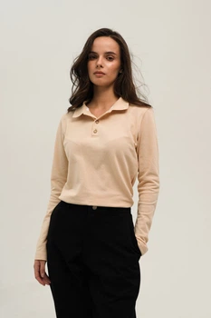 Жіноче поло з довгими рукавами Beige M